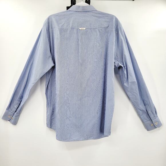 NAPAPIJRI Geographic Urban Fit Blue & White Striped Button-Up Shirt Men's Sz XL - Picture 2 of 10